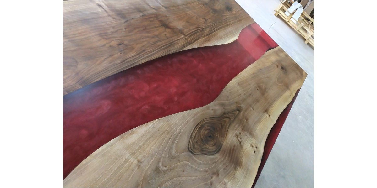 Red Epoxy River Table